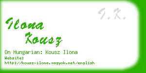 ilona kousz business card